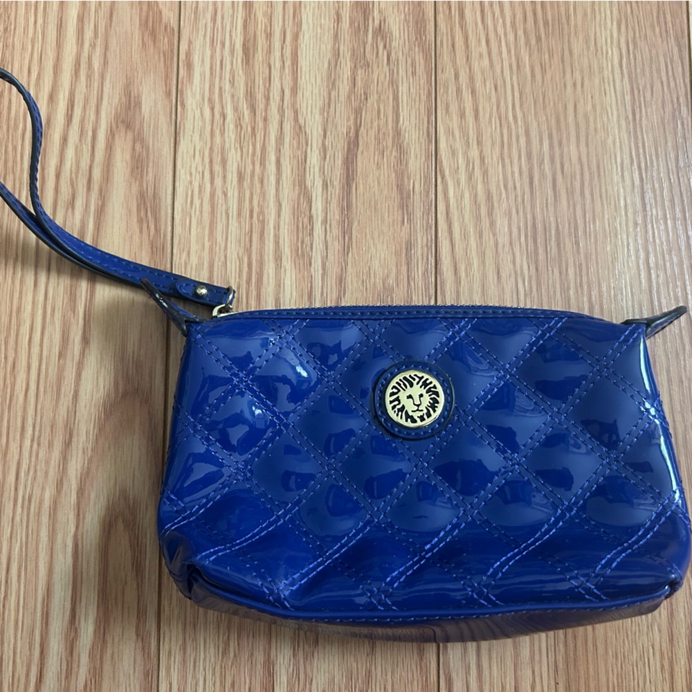 Anne Klein Blue Quilted Clutch